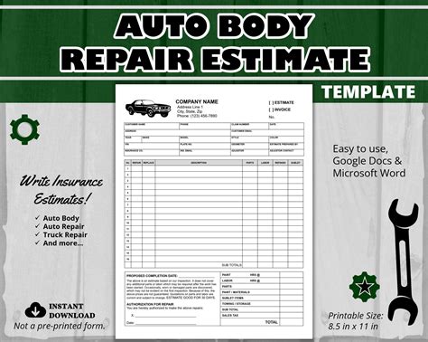 auto body repair estimate software.